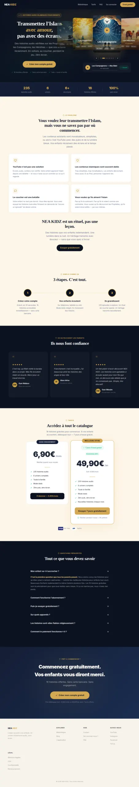 Aperçu du site NEA KIDZ réalisé par BizClic