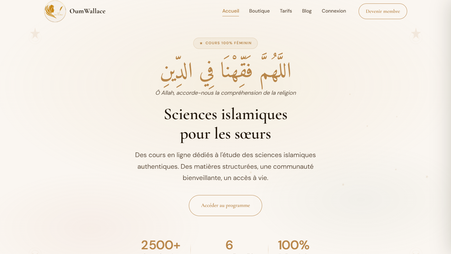 Aperçu du site OumWallace réalisé par BizClic