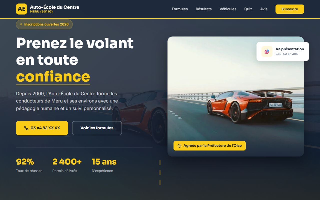 Aperçu de site Auto-école