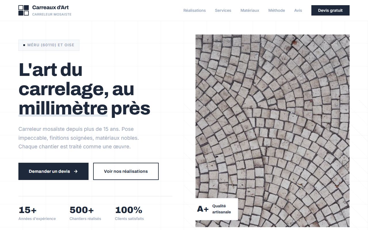 Aperçu de site Carreleur