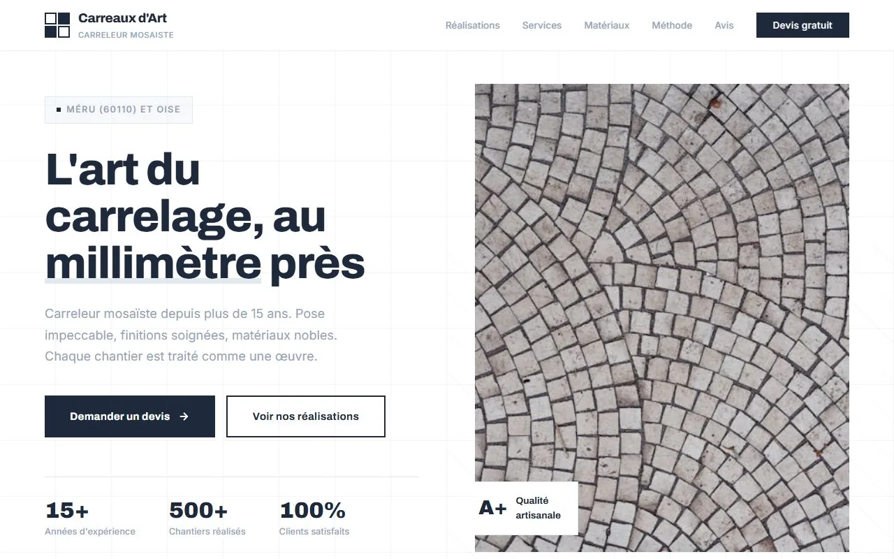 Aperçu de site Carreleur