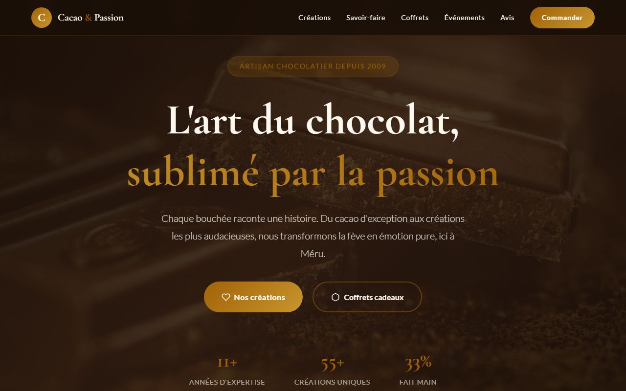 Aperçu de site Chocolatier