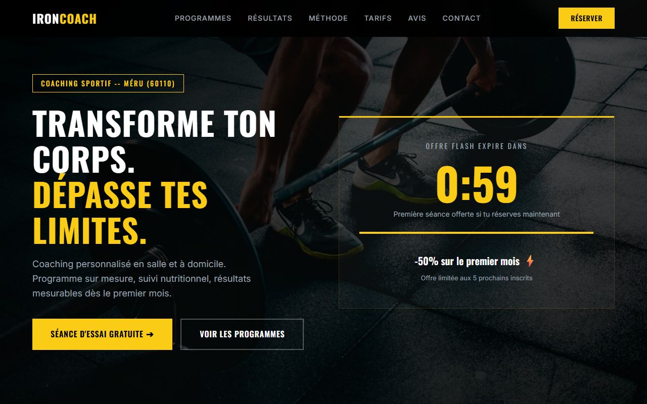 Aperçu de site Coach sportif