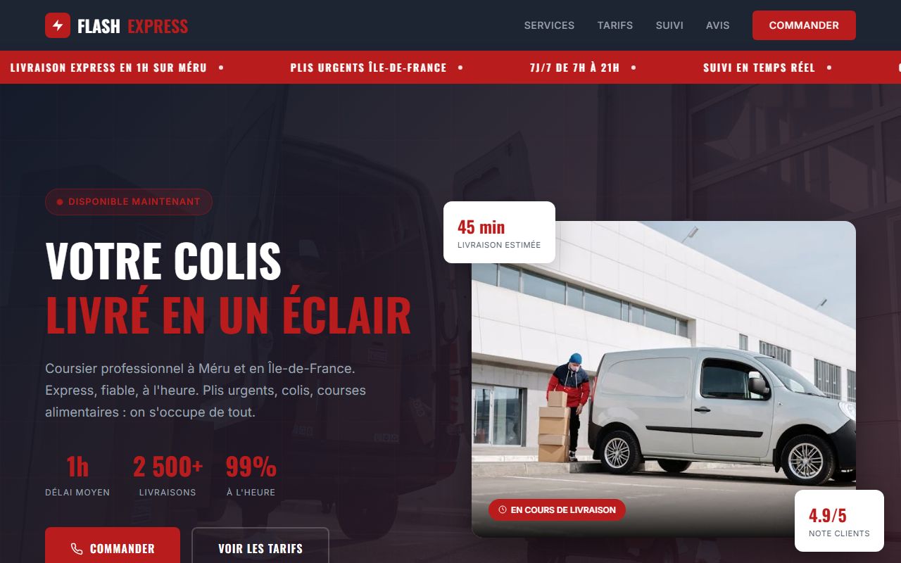 Aperçu de site Coursier