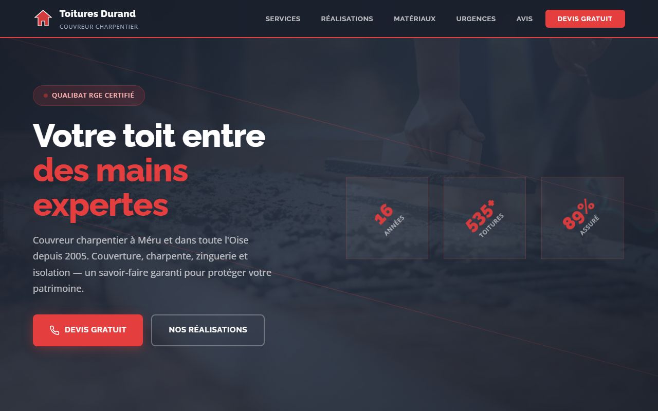 Aperçu de site Couvreur