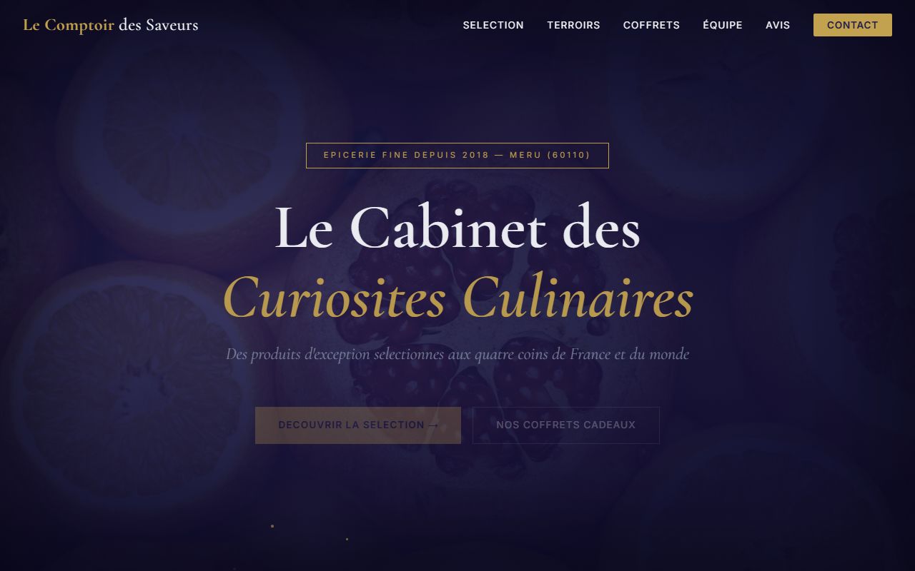 Aperçu de site Épicerie fine