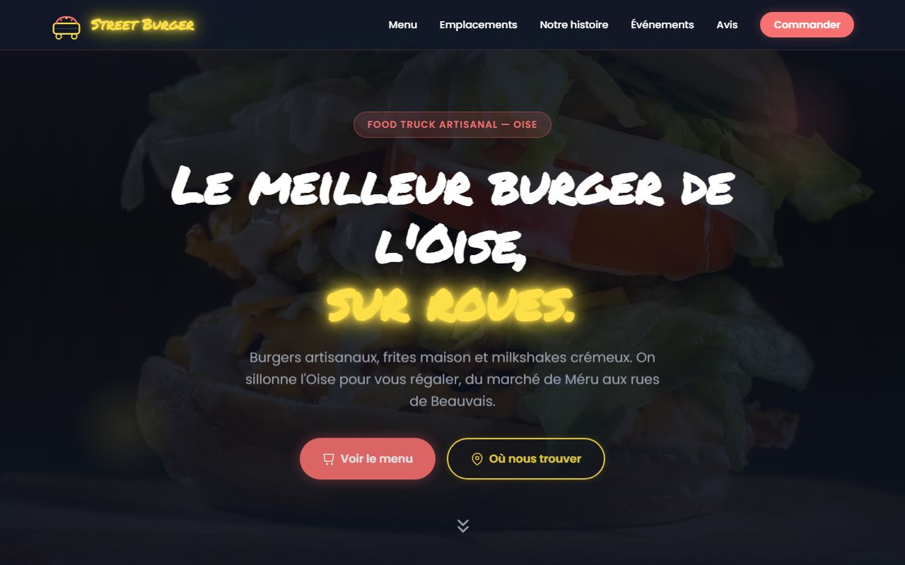 Aperçu de site Food Truck