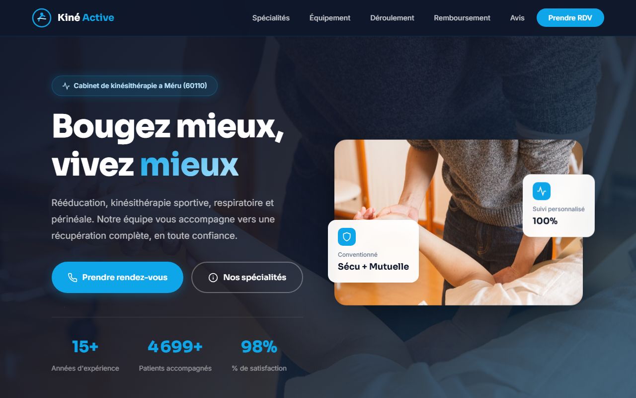 Aperçu de site Kinésithérapeute
