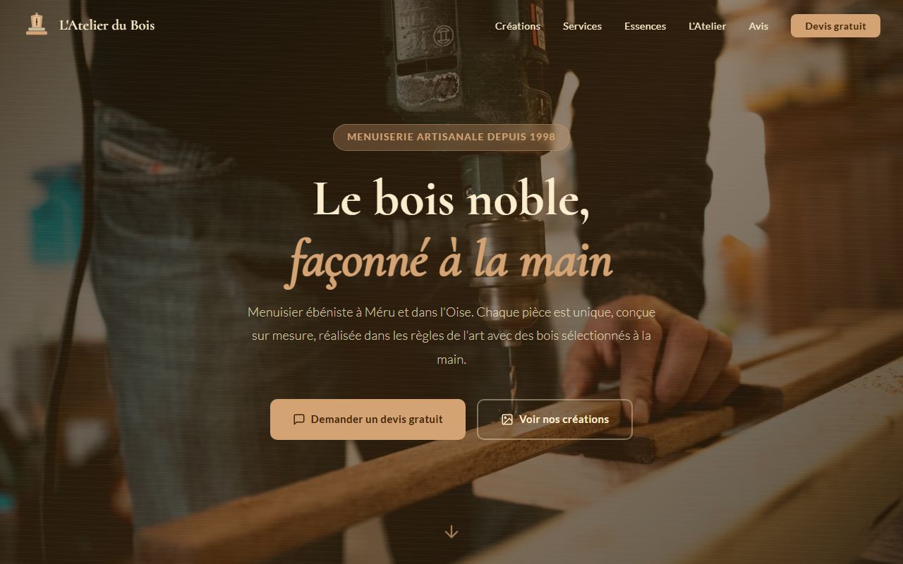 Aperçu de site Menuisier