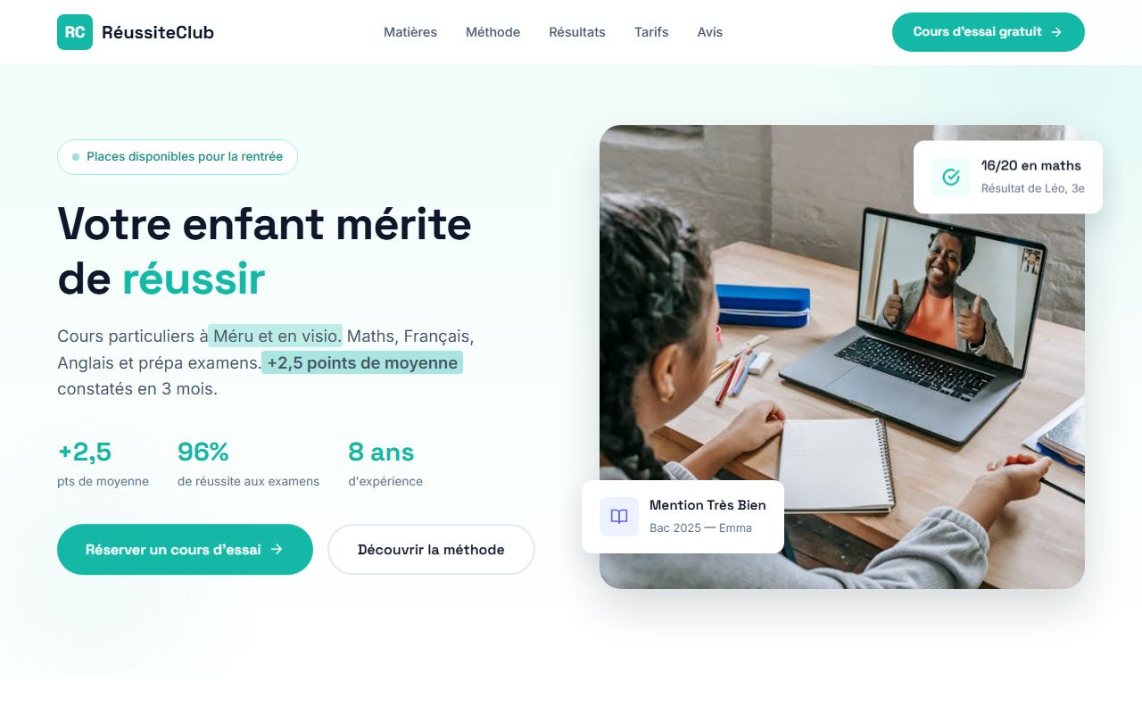 Aperçu de site Prof particulier