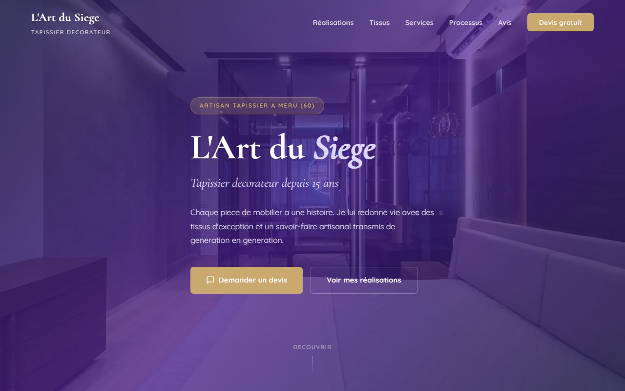 Aperçu de site Tapissier