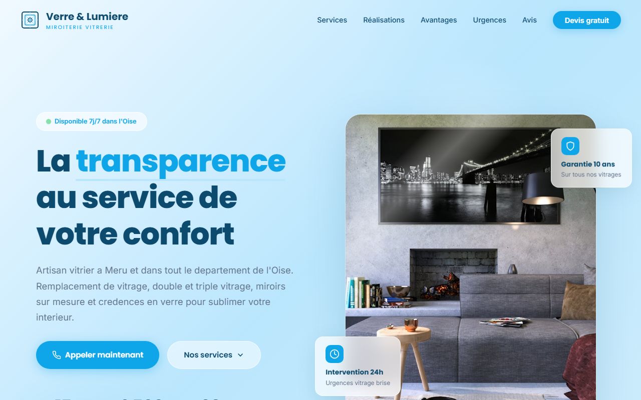 Aperçu de site Vitrier