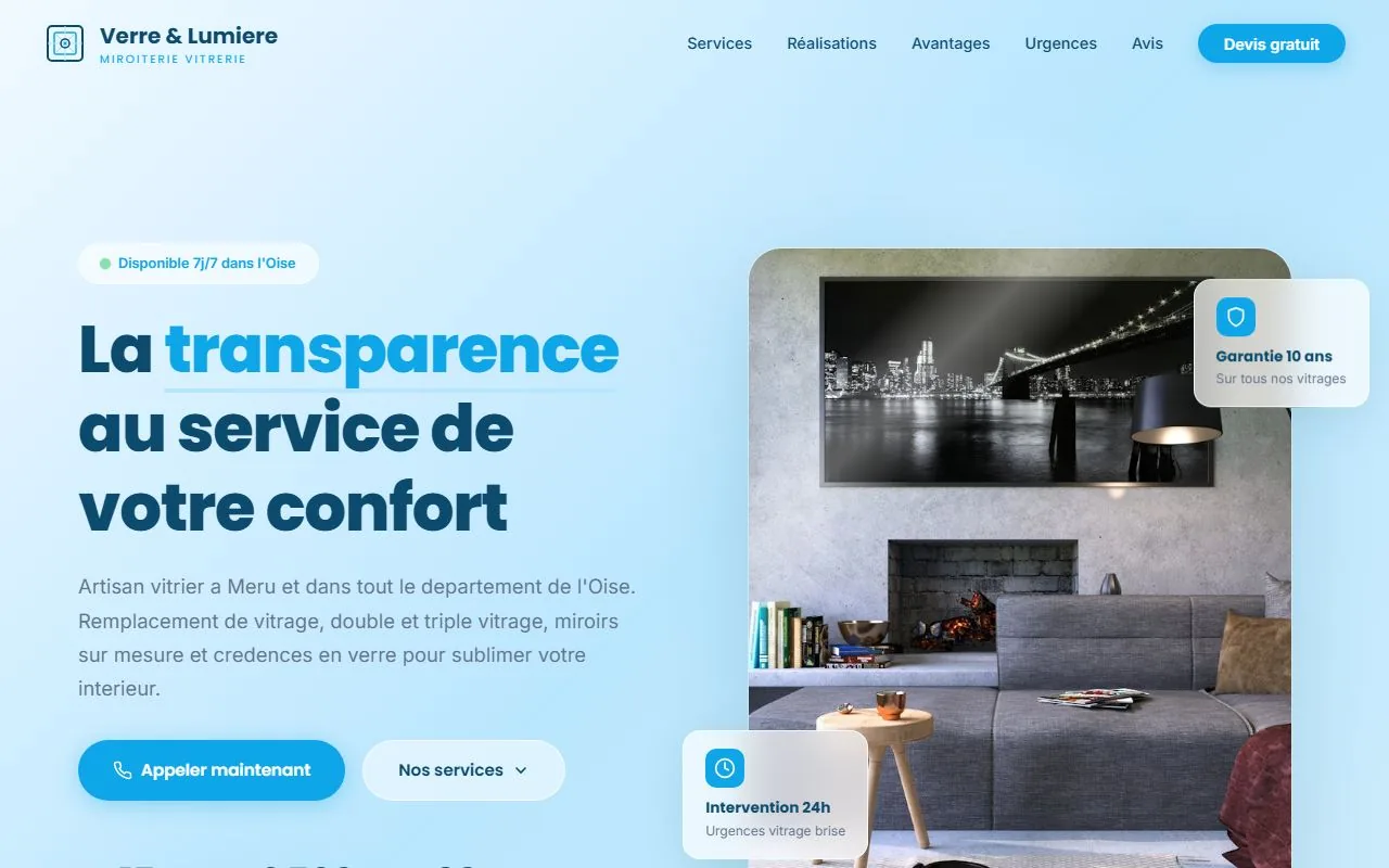 Aperçu de site Vitrier